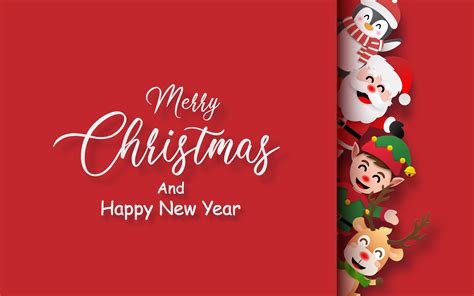 Merry Christmas And Happy New Year Card 673395 Vector Art At Vecteezy