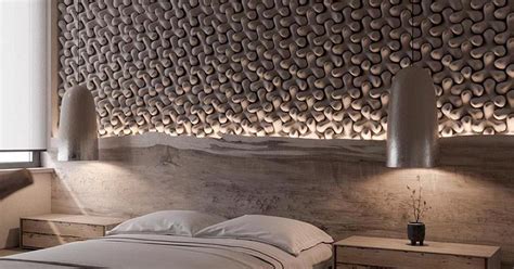 This Unique Bedroom Accent Wall Is Made From 3 Dimensional Tiles