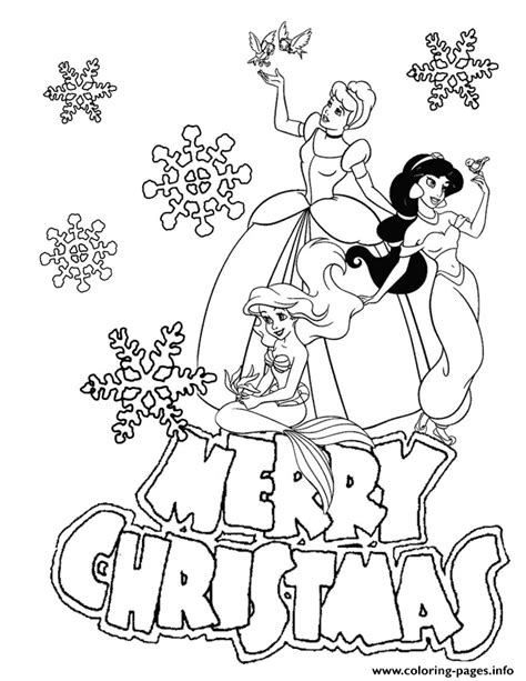 Disney Princesses Snowflake Christmas Coloring Page Printable