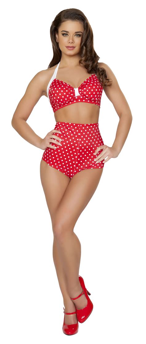 Adult Sexy Pin Up Halter Red And White Women Top 1999