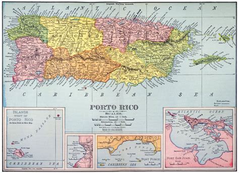 Map Puerto Rico 1900 Nmap Of Puerto Rico Printed In The United
