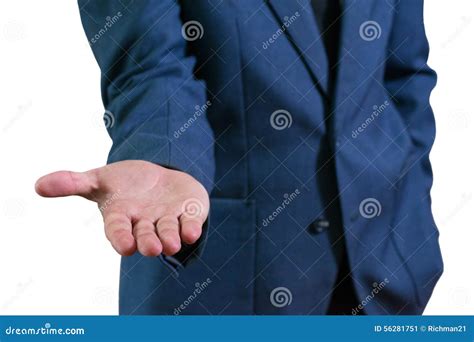 The Businessman S Photo In A Suit The Man Offers A Hand Stock Image