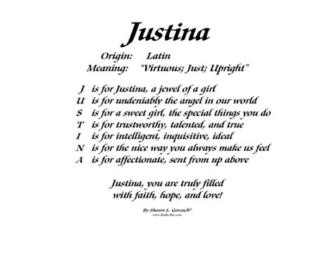 Meaning Of Justina Lindseyboo