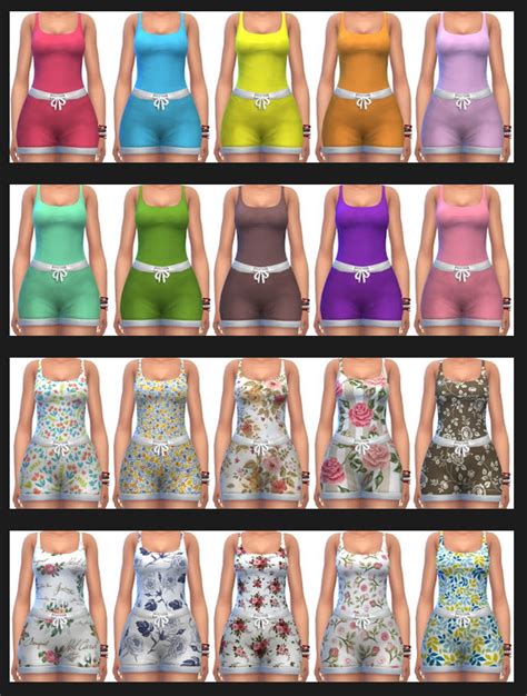 Basegame Tops And Shorts Recolors At Annetts Sims 4 Welt Sims 4 Updates