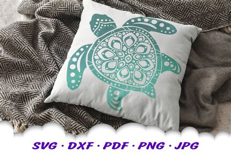 Download Mandala Sea Turtle SVG DXF Cut Files (522833) | SVGs ...