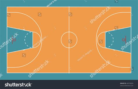 A Diagram Of A Fiba Standard Basketball Court Stock Photo 40376029