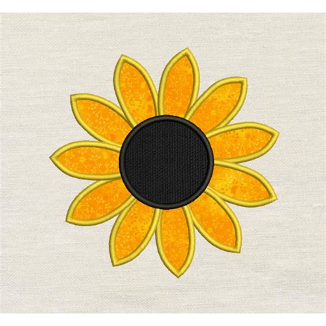 Sunflower Applique Embroidery Design