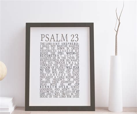 Psalm 23 Poster Framed Scripture Print Bible Verse Print Etsy Uk