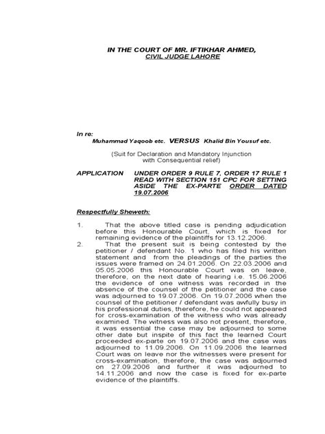 Application 9 7 Ex Parte Proceedings Pdf Affidavit Public Law