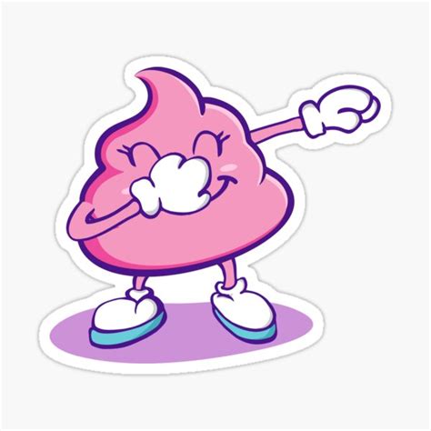Dabbing Pink Poop Emoji Sticker By Zeno27 Redbubble