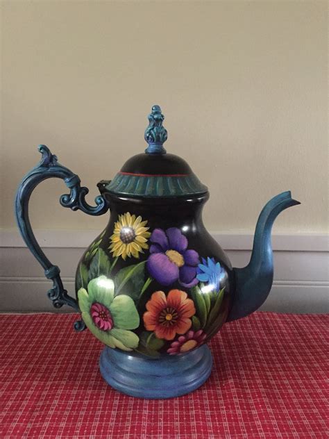 Flower Teapot By Georgannself On Etsy Tea Pots Tea Pot Set Teapots
