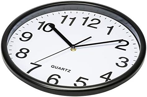 Bernhard Products Black Wall Clock Silent Non Ticking Quality Quartz