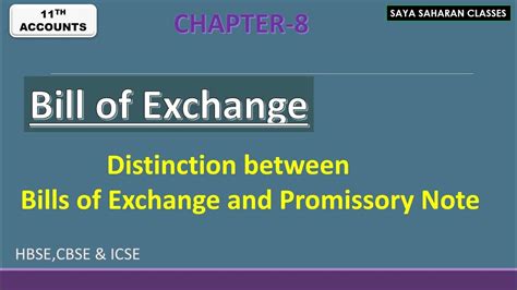 Distinction Between Bills Of Exchange And Promissory Note Bill Of