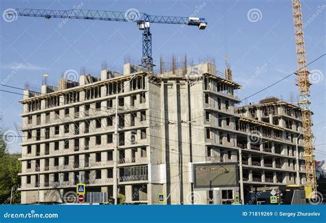 Precast Concrete Building Under Construction Stock Image Image Of