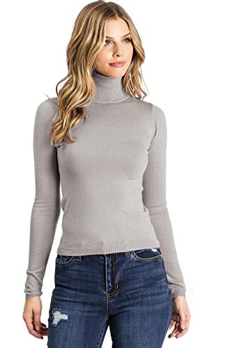 ambiance apparel women s ribbed long sleeve turtleneck top ebay