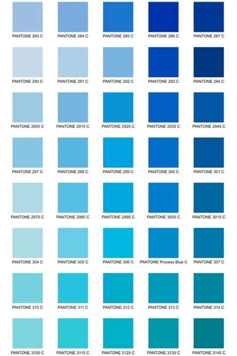 Paleta De Cores Pantone Mais Blue Paint Colors Blue Colour Palette