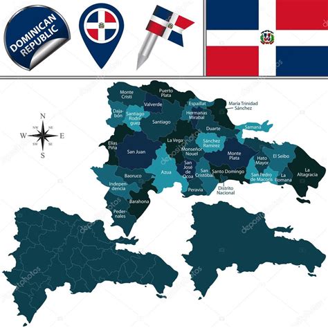 Map Of Dominican Republic — Stock Vector © Sateda 97832026