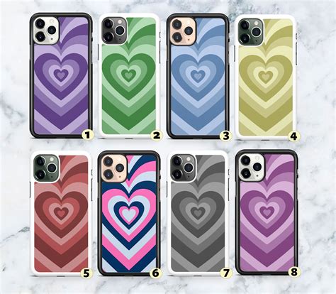Cute Retro Love Heart Rubber Phone Case For Iphone 6 Se 7 8 X Etsy Uk