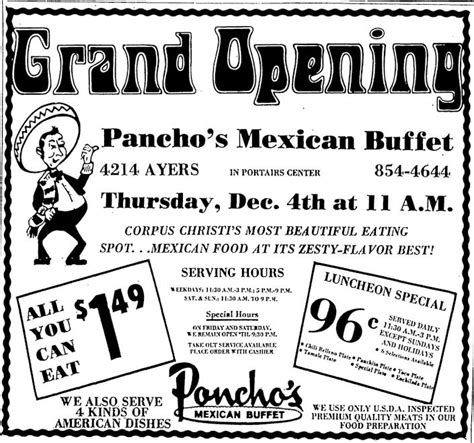 Grand Opening Of Panchos Mexican Buffet In A Corpus Christi Shopping