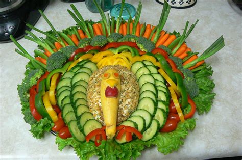 Turkey Designed Veggie Platter With Cheeseball Body So Cute Brings