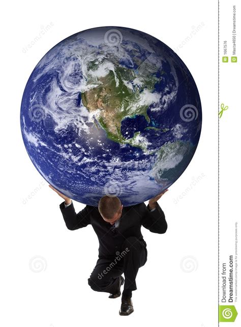 Man holding up the world. Atlas Businessman stock photo. Image of message, confident ...