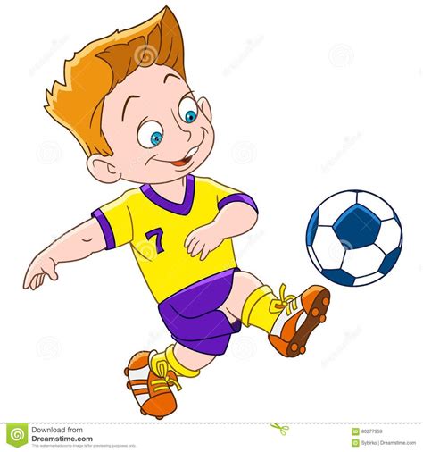 Cartoon Boy Football Player Stock Vector Illustration Of