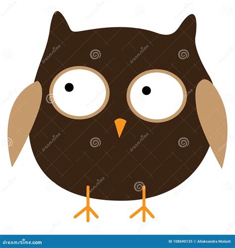 Crazy Funny Owl Hand Drawn Stock Vector Illustration Of Bird 108690135