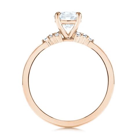 14k Rose Gold Minimalist Cluster Diamond Engagement Ring 105177