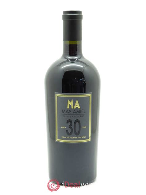 Notes intenses de chocolat noir, de figues sèches et de poivre. Acheter Maury Mas Amiel 30 ans d'âge (lot: 10030)
