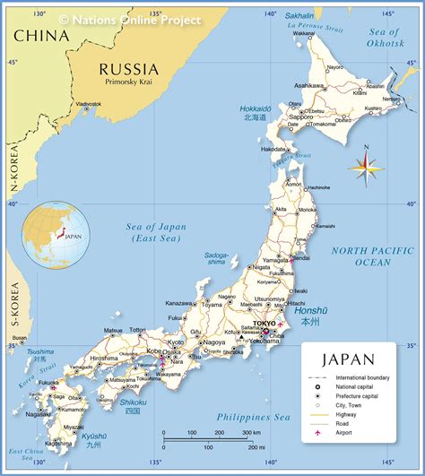 Political Map Of Japan Nations Online Project