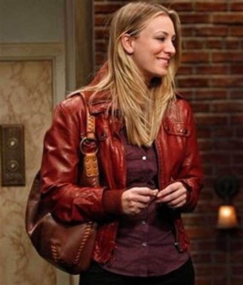 Kaley Cuoco Big Bang Theory Penny Burgundy Leather Jacket Jackets Expert
