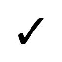 A check mark ✓ (or checkbox ☑) is a symbol use to indicate the concept of yes in the english language. Check Mark U+2713