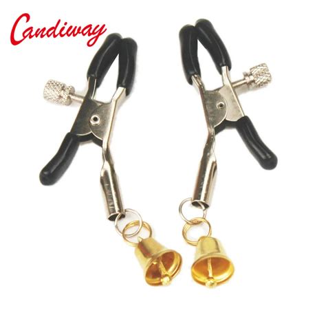 Nipple Clamps Jingle Bells Shaking Milk Stimulate Sex Toys For Couple