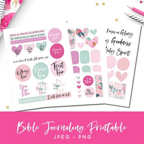 Bible Journaling Printable Stickers Digital Stickers Happy Etsy