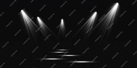 Premium Vector Set Of Vector Spotlights Various Forms Of Light Stage