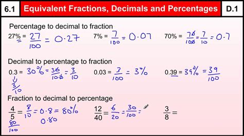 61 Equivalent Fractions Decimals Percentages Basic Maths Core Skills