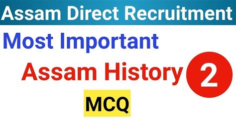 History Important MCQ Part 2 ADRE Assam Police YouTube