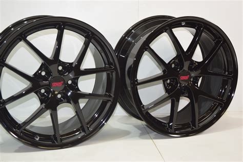 Subaru Sti Oem Wheels Rims Factory Oem Black 18” 18×85 55 5×1143 Set