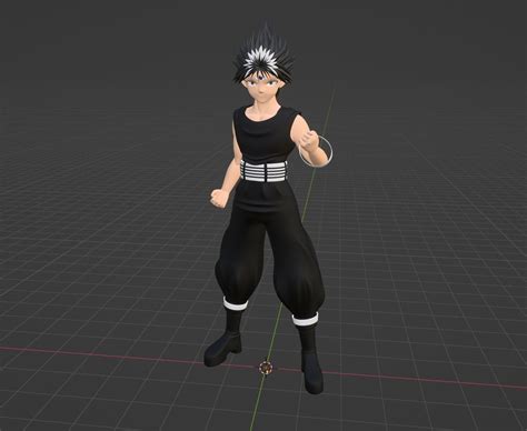 Hiei Yuyu Hakusho 3d Model Rigged Cgtrader