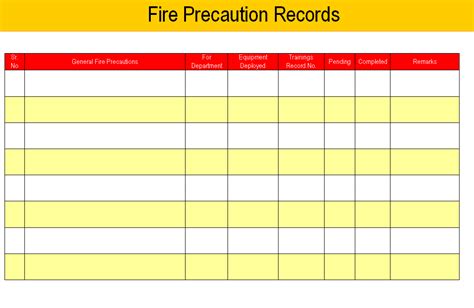 Of these page, we also have number of images available. Fire Precaution Record Sheet format| Samples | Word Document Download