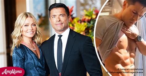 kelly ripa shares sexy video of mark consuelos flaunting his abs