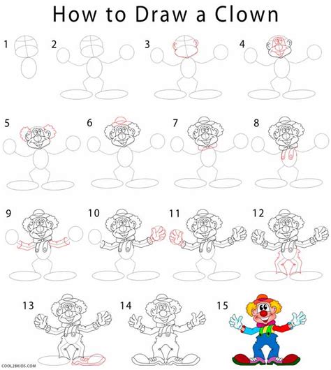 How To Draw A Clown Step By Step Pictures