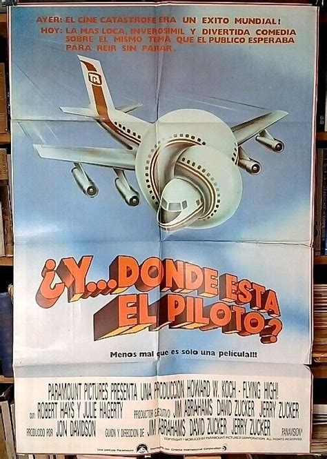 ¿y Donde Esta El Piloto Afiche Cine Original Movie Poster For Sale