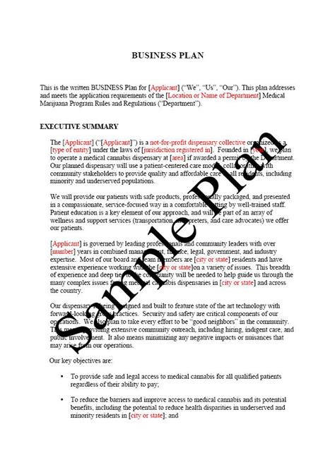 Free Printable Business Plan Sample Form Generic Sample Printable