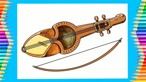 Sarangi Drawing Step By Step Musical Instrument Youtube