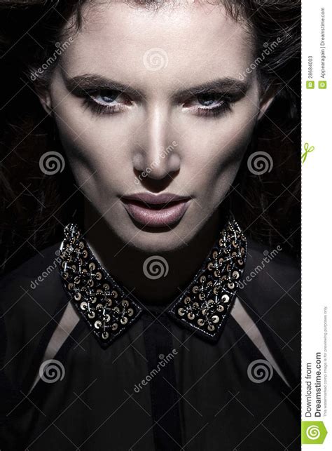 Portrait Close Up Of Young Beautiful Perfect Woman High