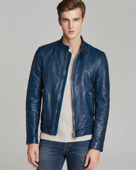 Lyst Burberry Brit Dolmain Leather Jacket In Blue For Men