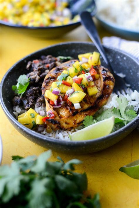 Growing up in a cuban household (both of my parents were born in cuba), i grew up eating cuban chicken fricassee and i love being able to share it with my kids now too. Grilled Cuban Mojo Chicken with Mango Salsa - Simply Scratch