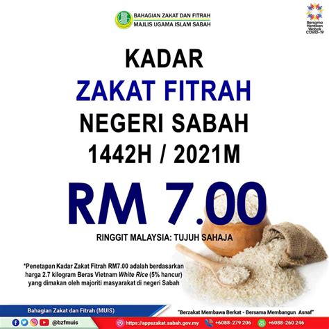 Kadar Zakat Fitrah Sabah 2021 dan Cara Bayaran Online