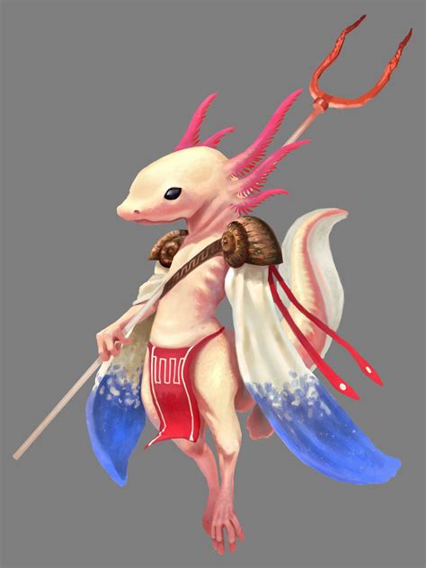 Axolotl Guardian Pablo Peruzzi Creature Concept Art Fantasy